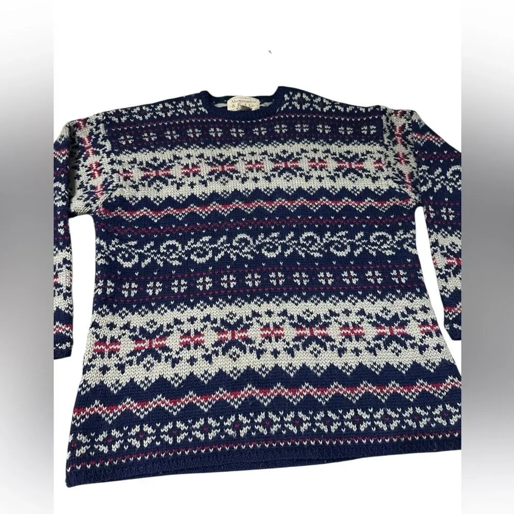 Vintage Abercrombie & Fitch Wool Fair Isle Nordic Sweater Men’s M